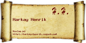 Harkay Henrik névjegykártya